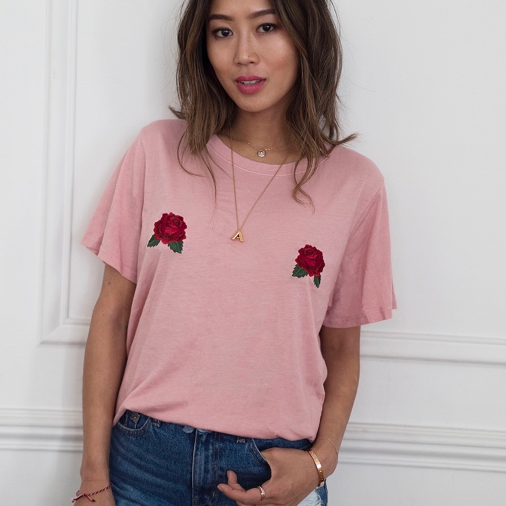 Two Songs Rose Tits Tee - As seen on Song of Style